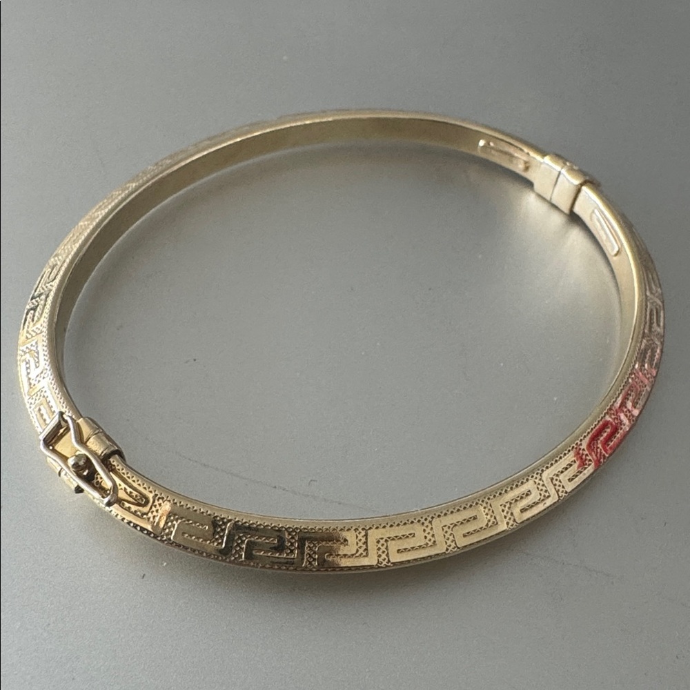 MIA FIORE Gold Plated 925 Sterling Silver Greek Key Dyadema Bangle Bracelet - Picture 8 of 15